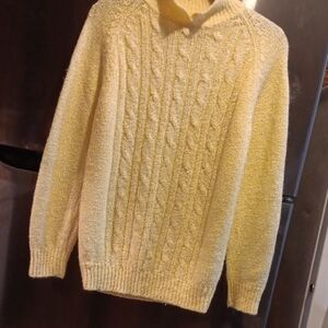 Women's Yellow Cable Knit Sweater